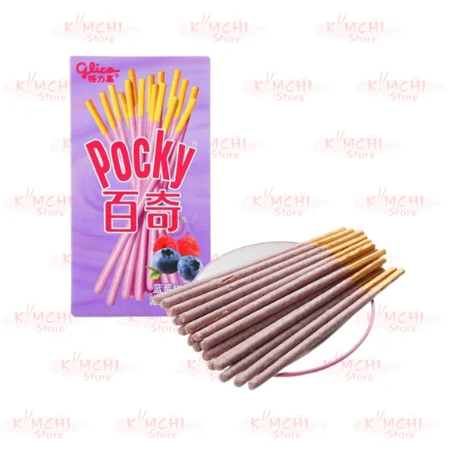 Glico, Pocky Batonnets à la framboise et aux myrtilles, 55g.
