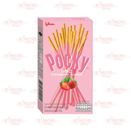 Glico, Pocky Batonnets à la fraise, 55g.